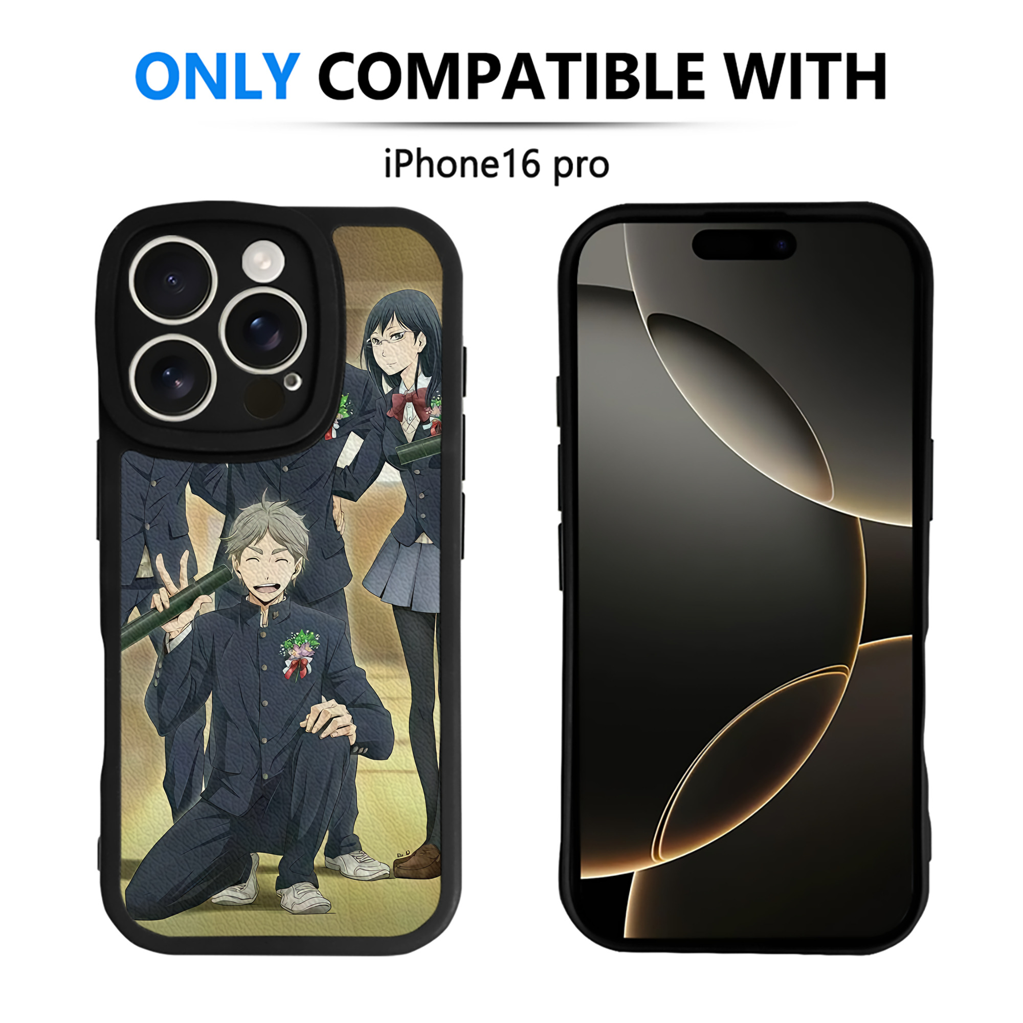 （画像用） ハイキュー!! Haikyu!! 【iPhone 16シリーズ対応】シリコンスマホケース（レザー調） 材質：シリコン